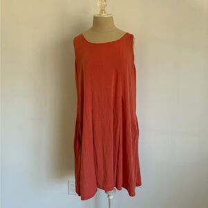 Garnet Hill Shift Dress Sleeveless Pockets Pullover L